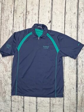 Nike Golf Blue Scotland 2008 Preppy Corporate Sports Golfer Men's Shirt